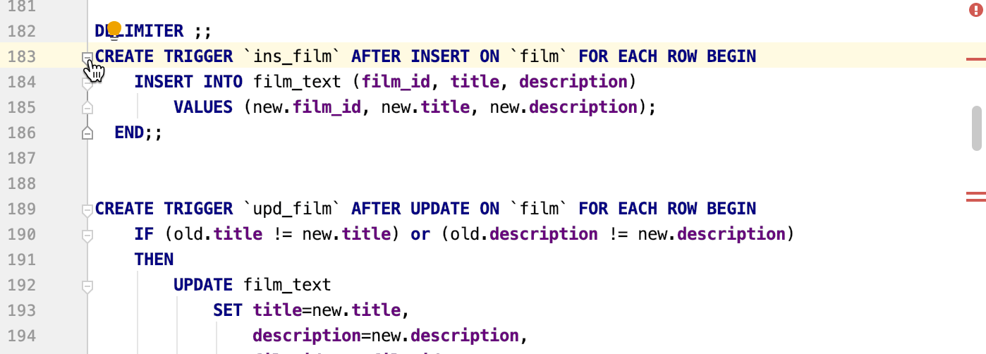 コードの折りたたみ code folding