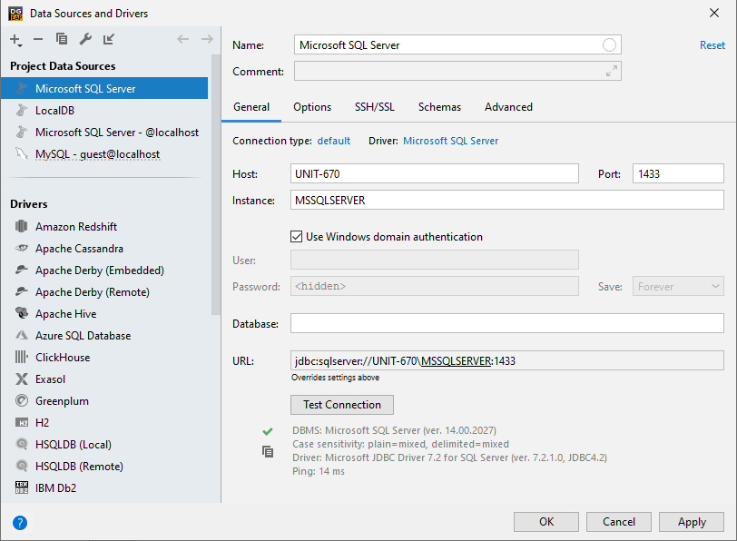 SQL Server認証を使用して接続する Connect by using SQL Server authentication