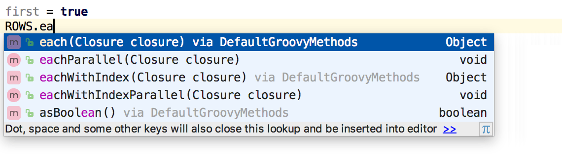 Groovyスクリプトのコーディング支援 Coding assistance for Groovy scripts