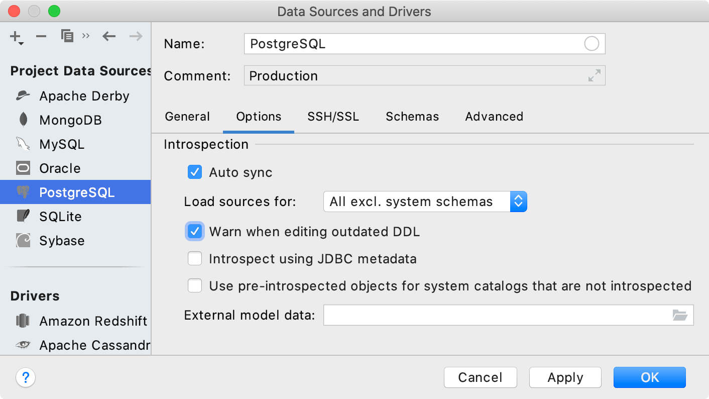 古いDDLコードを編集するときに警告を表示する Display a warning when you edit an outdated piece of DDL code