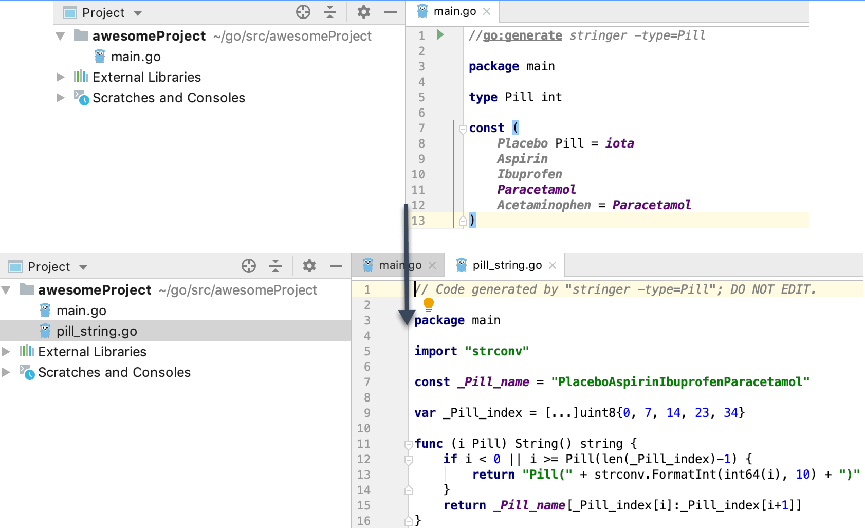 go generateの例 Example of go generate