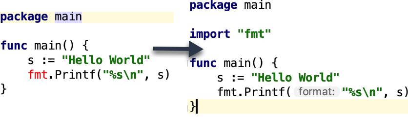 goimportsの例 Example of goimports