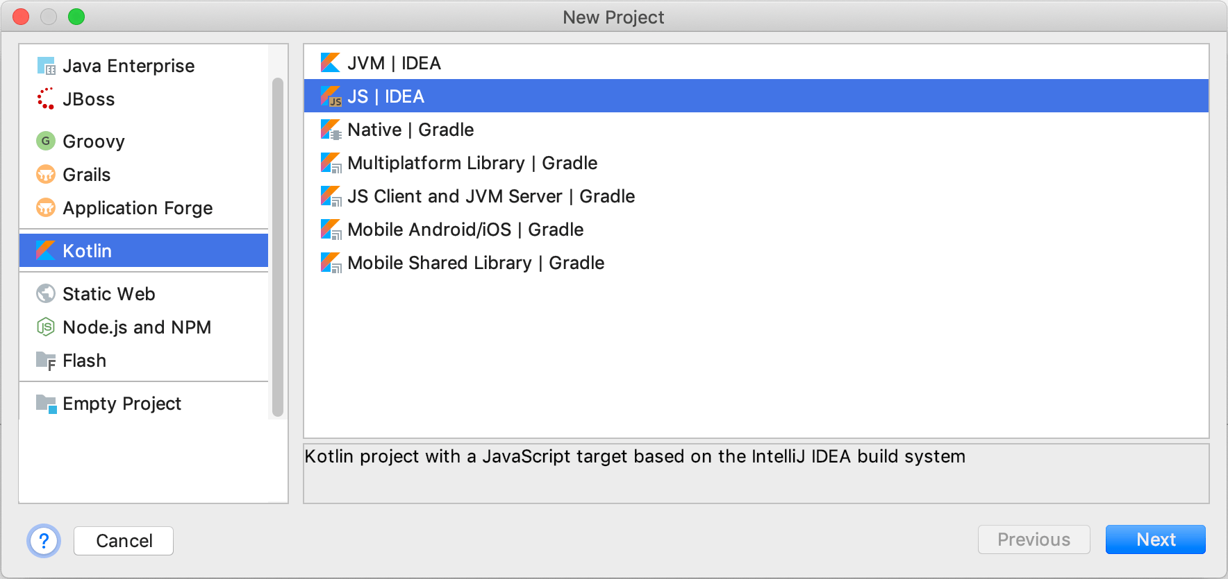 新しいKotlinプロジェクト New Kotlin project