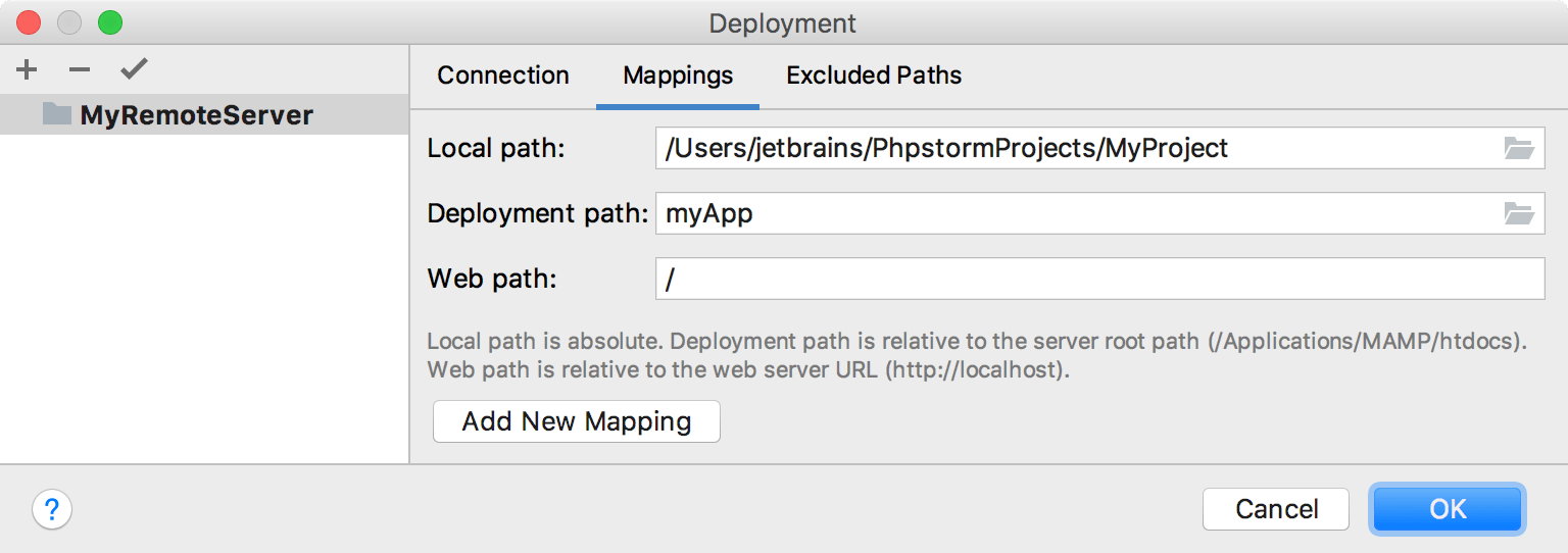 デプロイマッピングタブ Deployment Mapping Tab