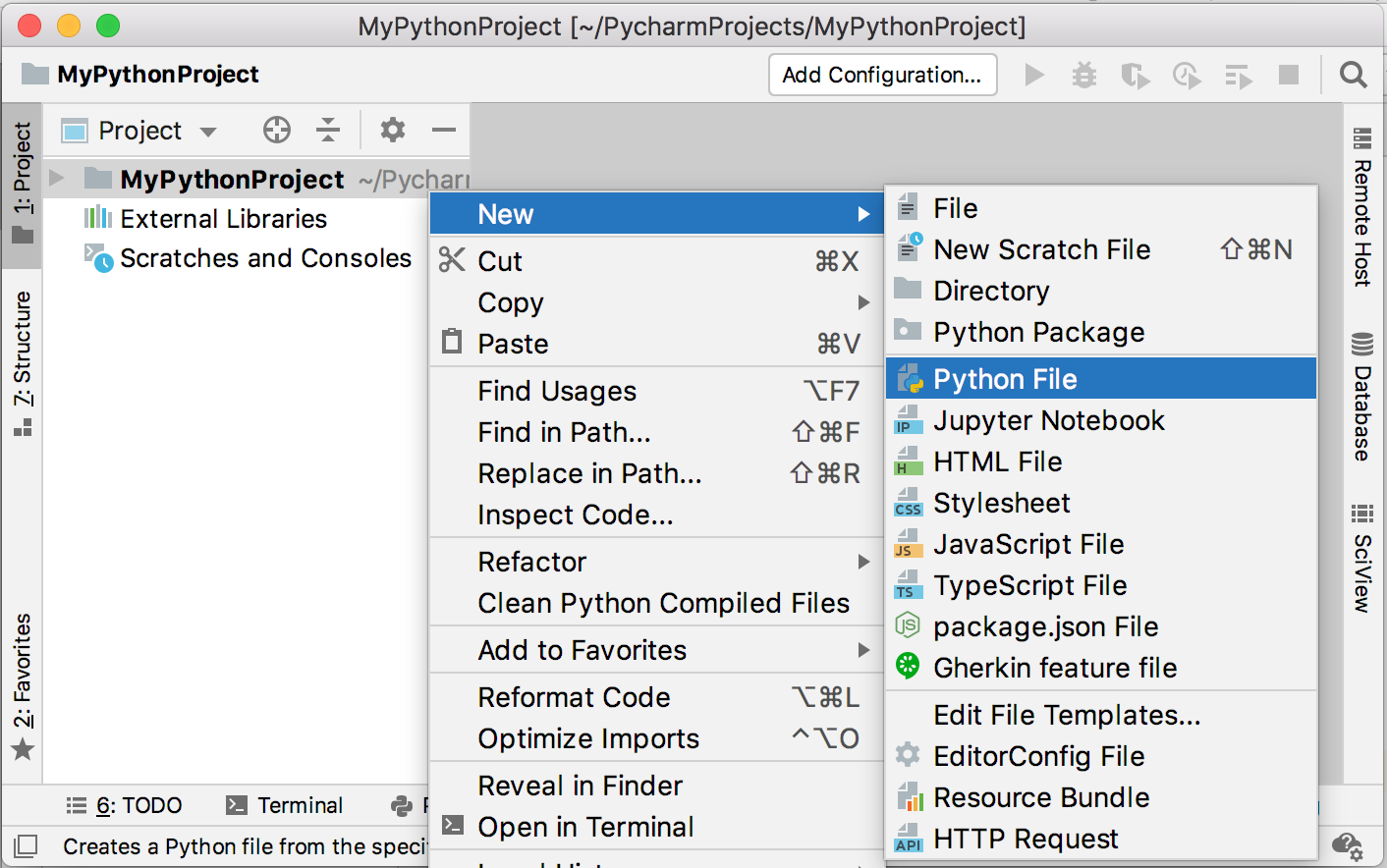 Pythonファイルを作成する Create a Python file