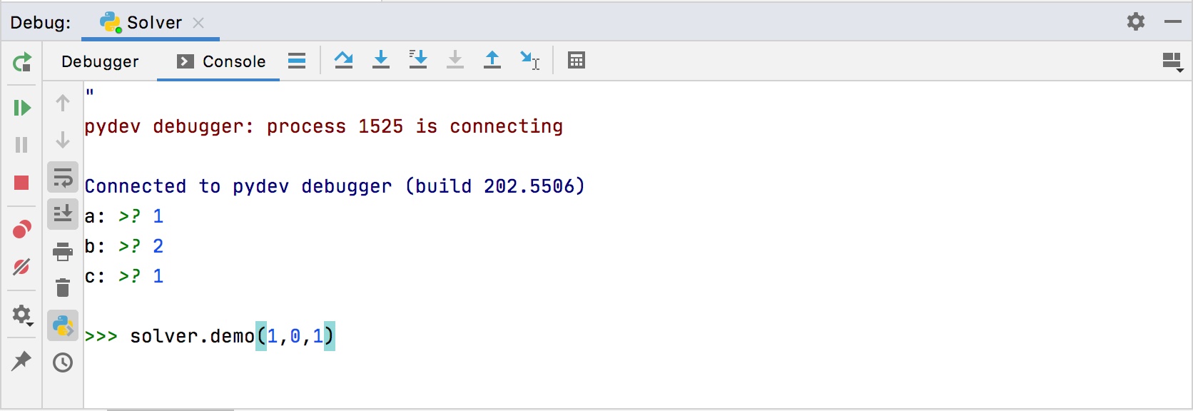 デバッグコンソールでPythonプロンプトを使用する Using a Python prompt in the debug console