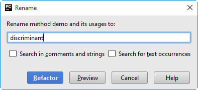メソッドの名前変更 Rename method