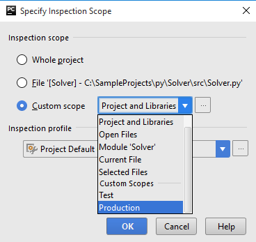 スコープに対してコードをインスペクションするpy py inspect code against scope