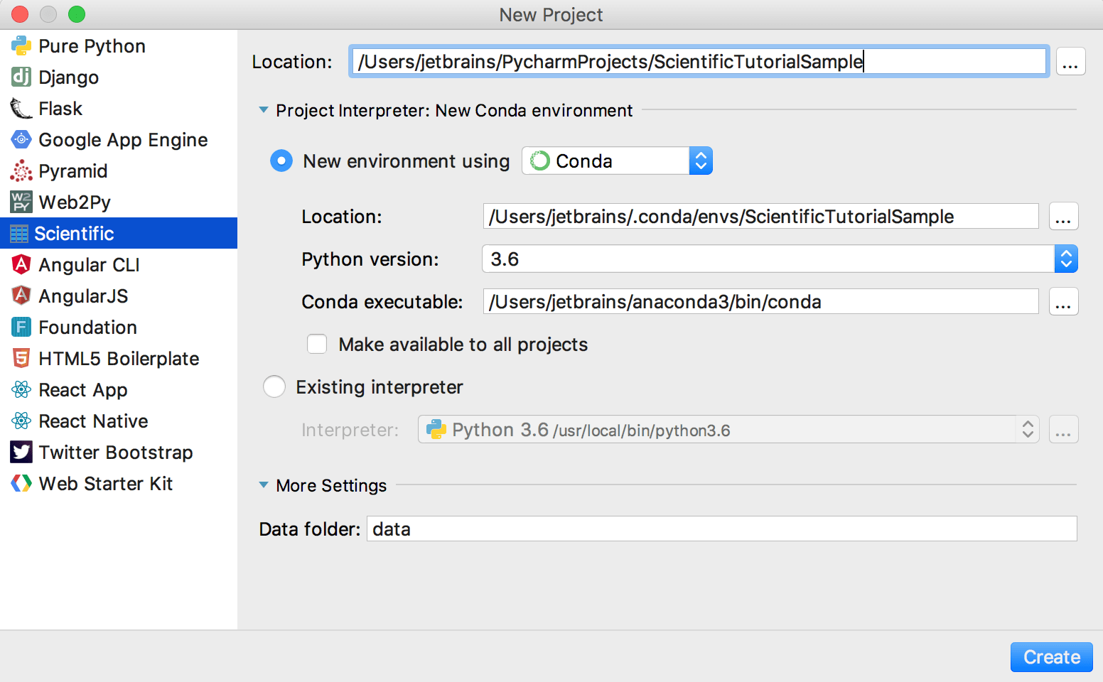 PyCharmで新しいScientific プロジェクトを創出する creating a new scientific project in PyCharm
