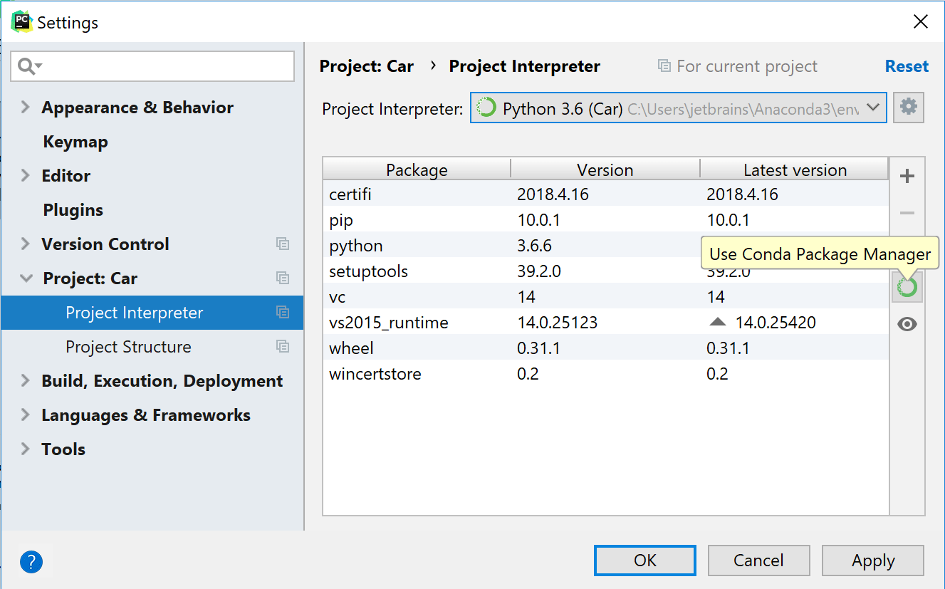 Condaパッケージマネージャーを使用する Using the Conda package manager