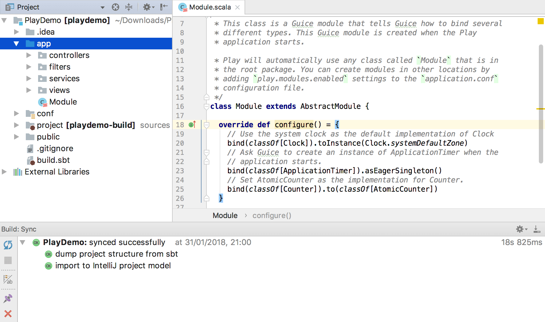 Play 2プロジェクトエディターとツールウィンドウ Play 2 project editor and tool windows