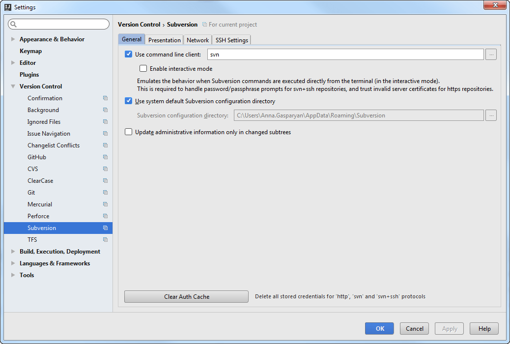 SVN診断。SVN設定 SVN diagnostics. SVN settings