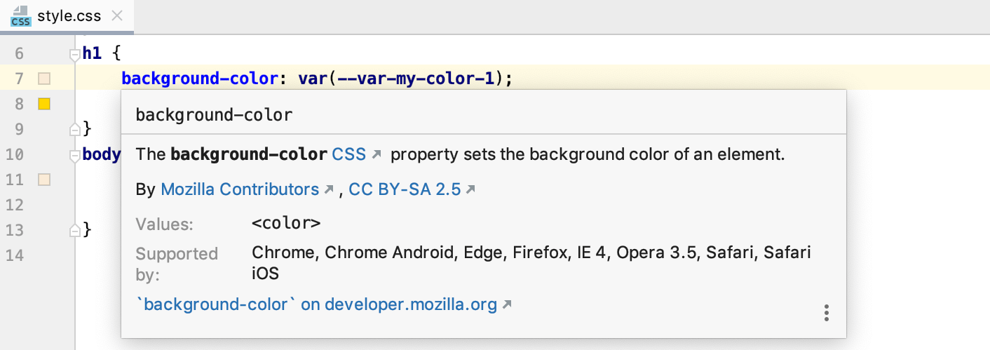 スタイルシートのクイックドキュメント: 互換性のあるブラウザがリストされています Style sheets quick documentation: compatible browsers are listed