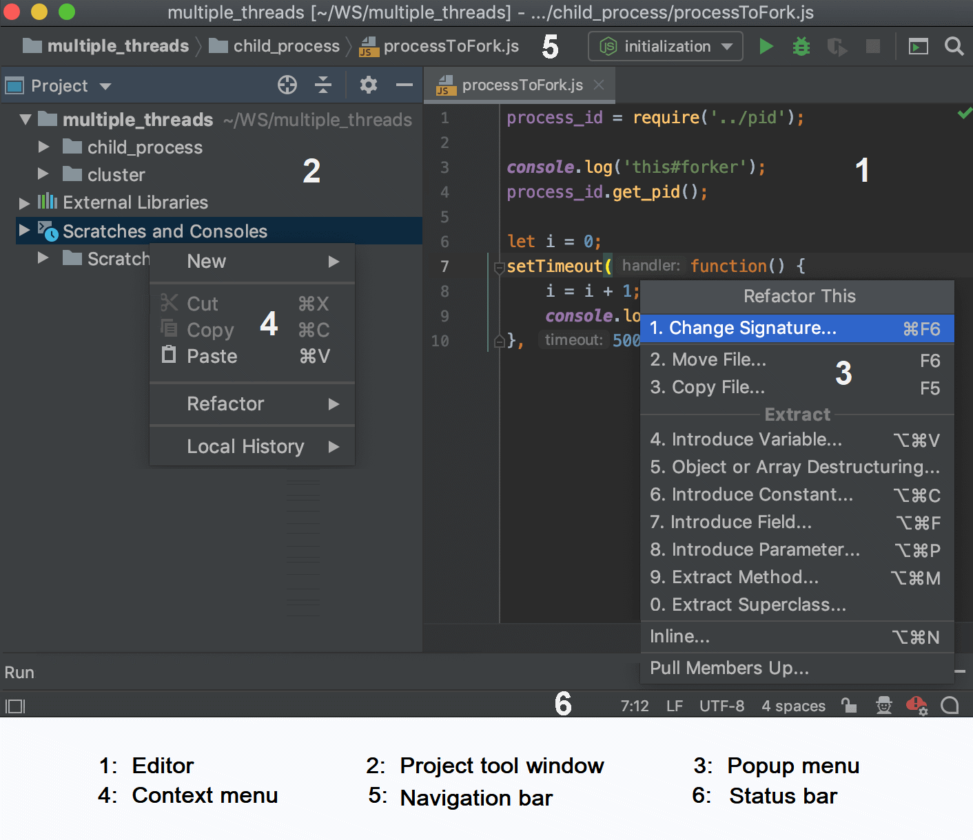 WebStormメインウィンドウ WebStorm main window