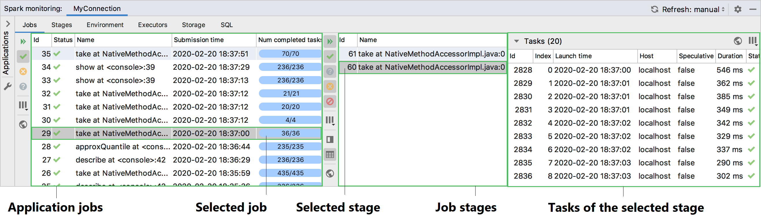 Click to preview in a separate tab Spark monitoring: jobs