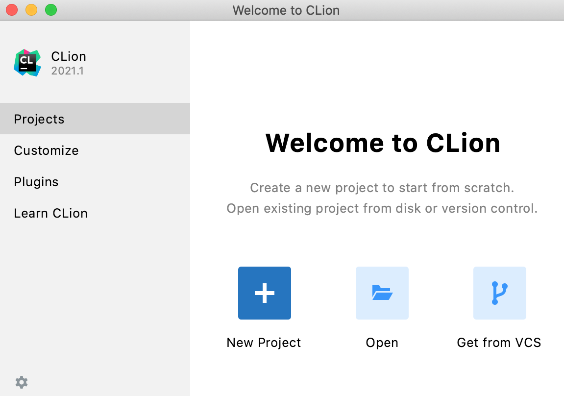 ようこそ画面 Welcome screen