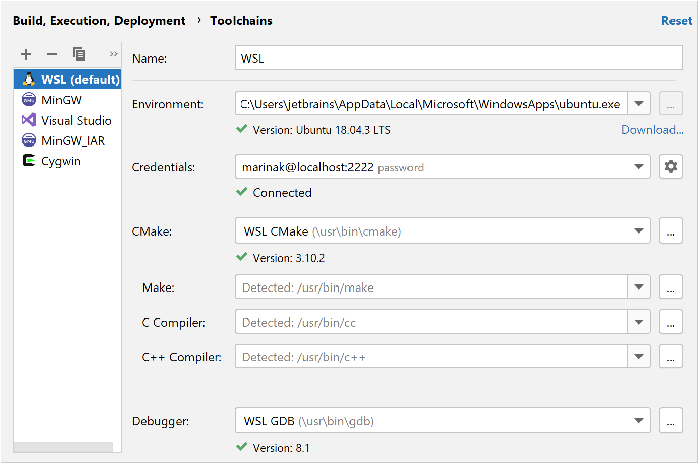 WSLツールチェーン WSL toolchain