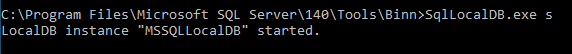 SqllocalDB.exeのMSSQLLocalDBを実行する Run SqllocalDB.exe s MSSQLLocalDB