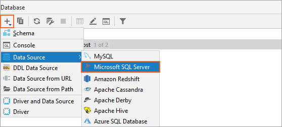 データソースとしてSQL Server(jTds)を追加 Add SQL Server (jTds) as a data source
