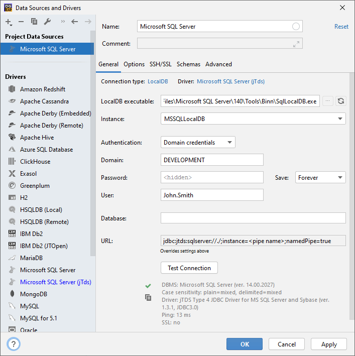 接続用の認証情報を入力してください Enter credentials for the connection
