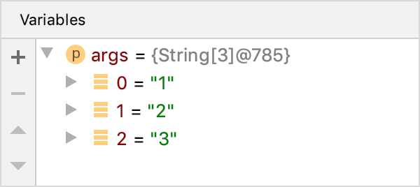 変数値は変数パネルに表示されます Variable values are shown in the Variables panel