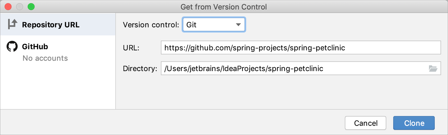 Git リポジトリをセットアップする Intellij Idea