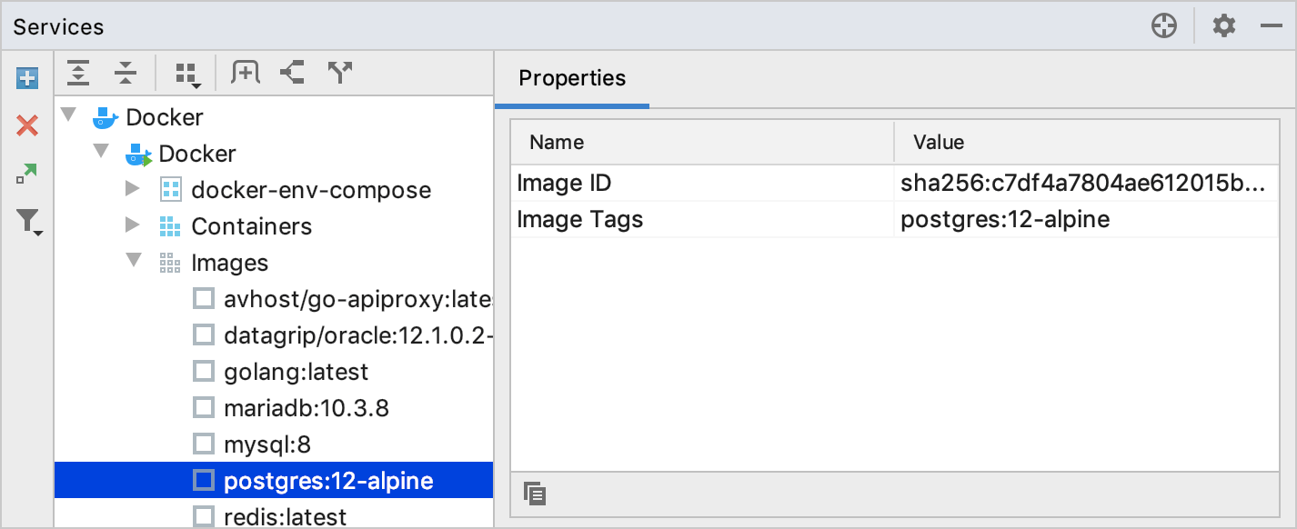 Dockerイメージのプロパティ Docker image properties