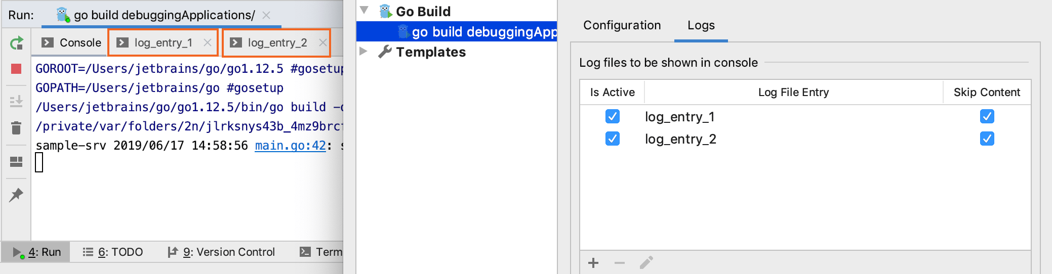 ログエントリを設定する Configure log entries