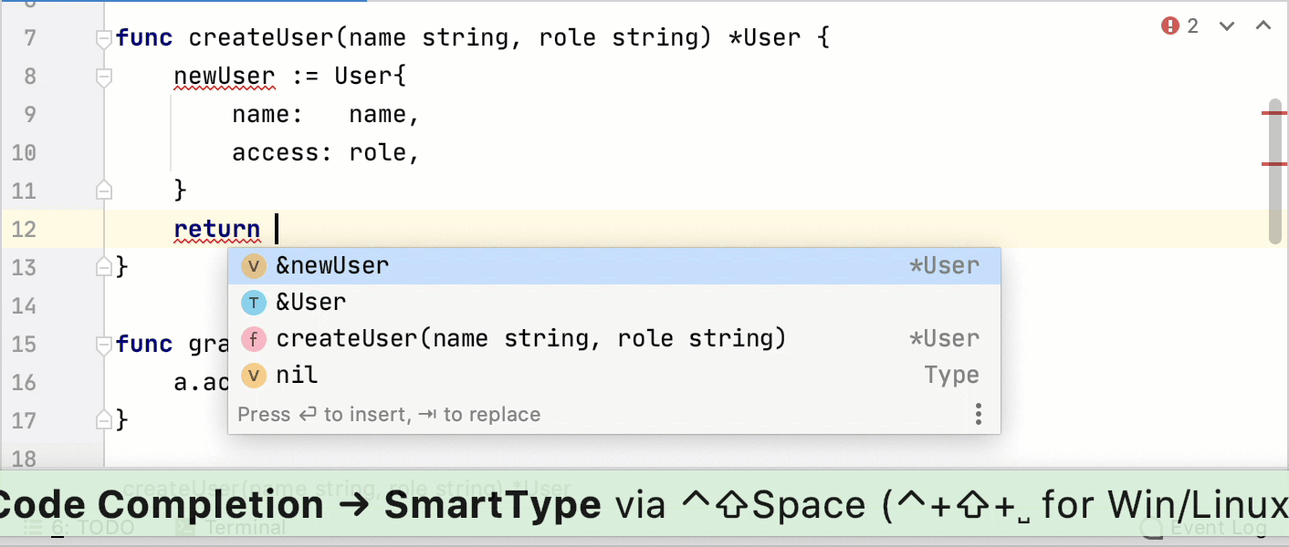 Difference between smart and basic completion