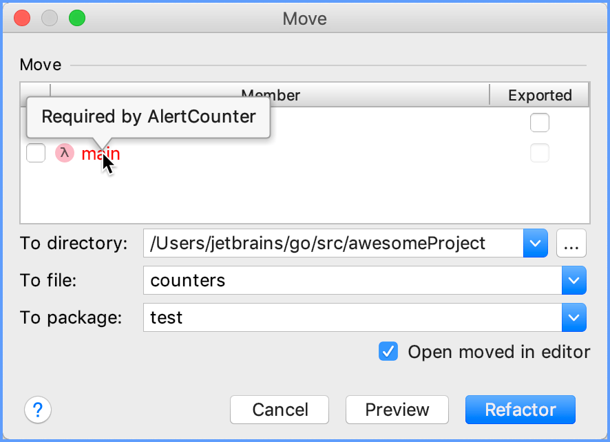 個人用の識別子を移動する Move private identifiers
