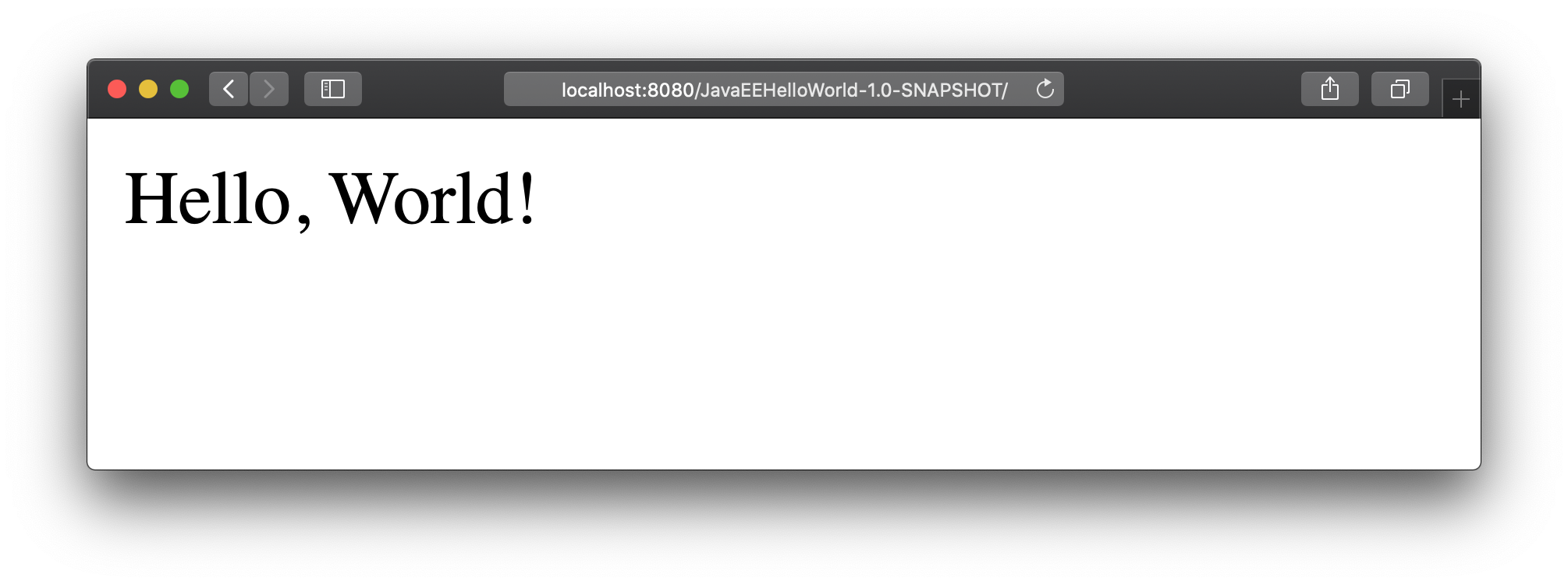 Webブラウザーにデプロイされたアプリケーション出力 Deployed application output in the web browser