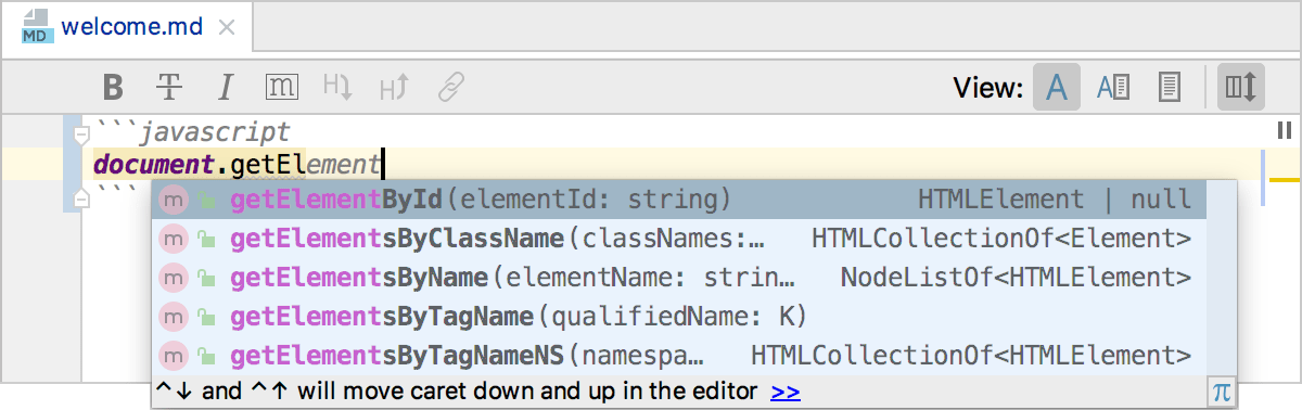 フェンスドコードブロックでのMarkdown完了 Markdown completion in fenced code blocks