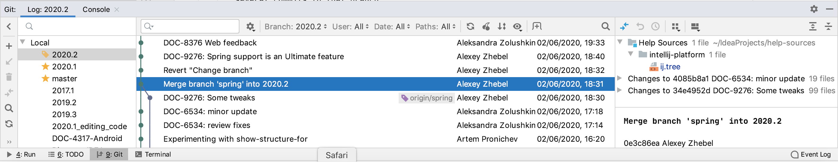コミットをマージする merge commit