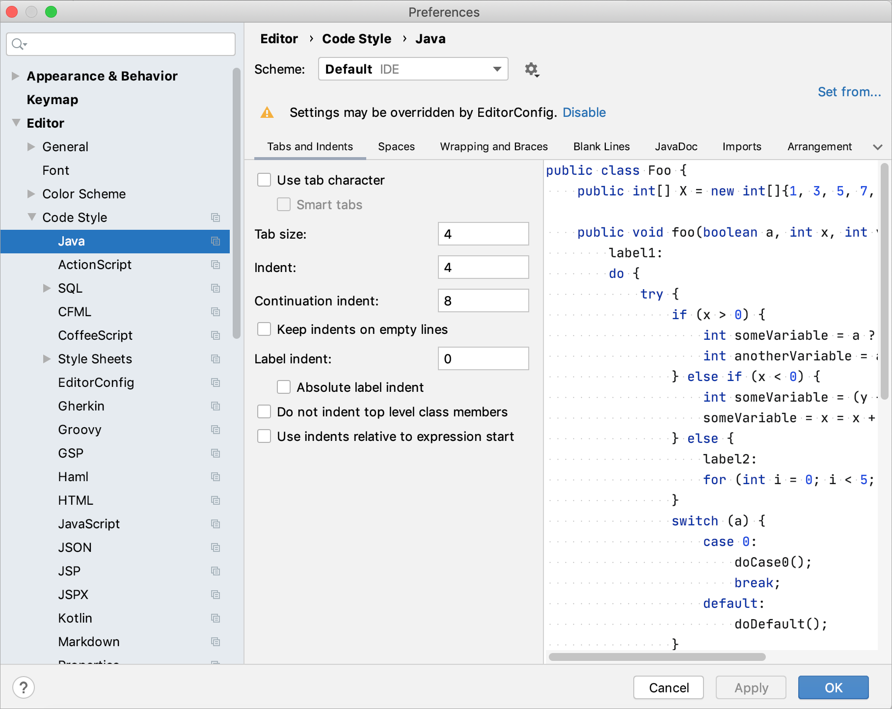 コードのフォーマット Code formatting