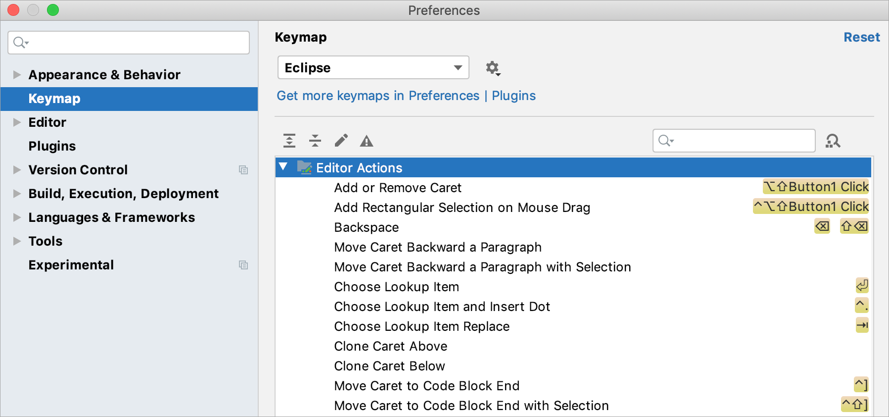 Eclipseキーマップ Eclipse keymap