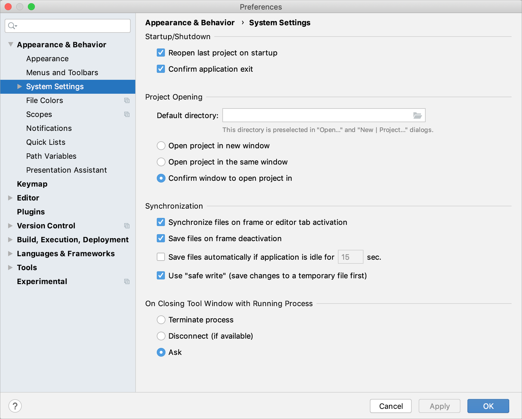 システム設定の構成 Configuring the system settings