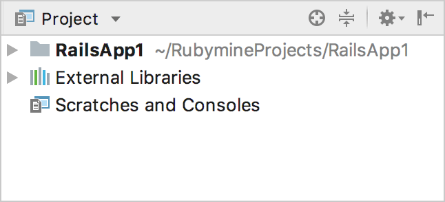 1 つのプロジェクトを含むプロジェクトツリー a project tree with one project