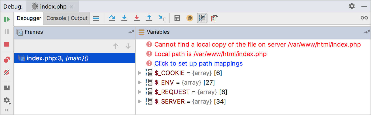 マッピングが構成されていません No mappings configured
