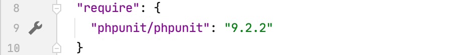 composer.jsonのphpunit設定のガターアイコン Gutter icon for phpunit settings in composer.json