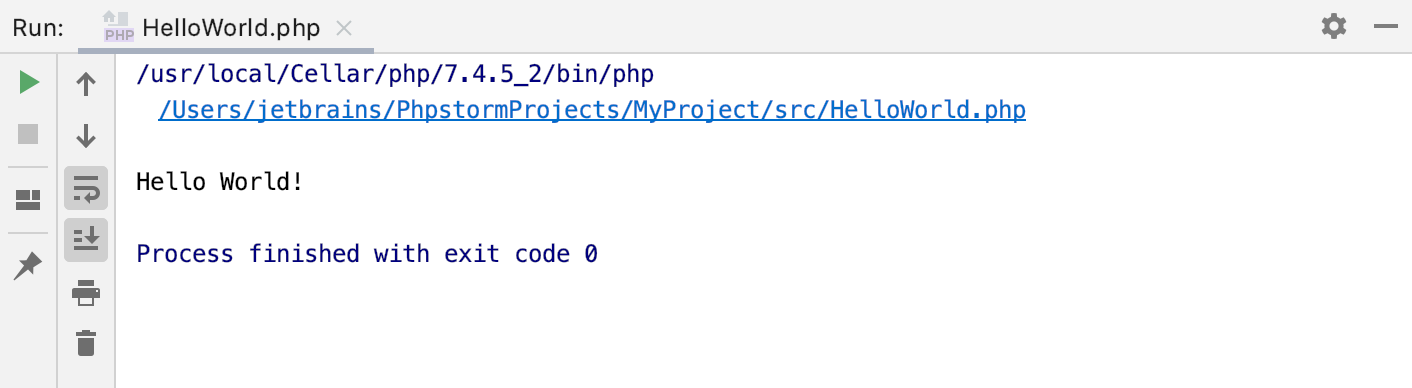 A tabs in the Run tool window A tabs in the Run tool window