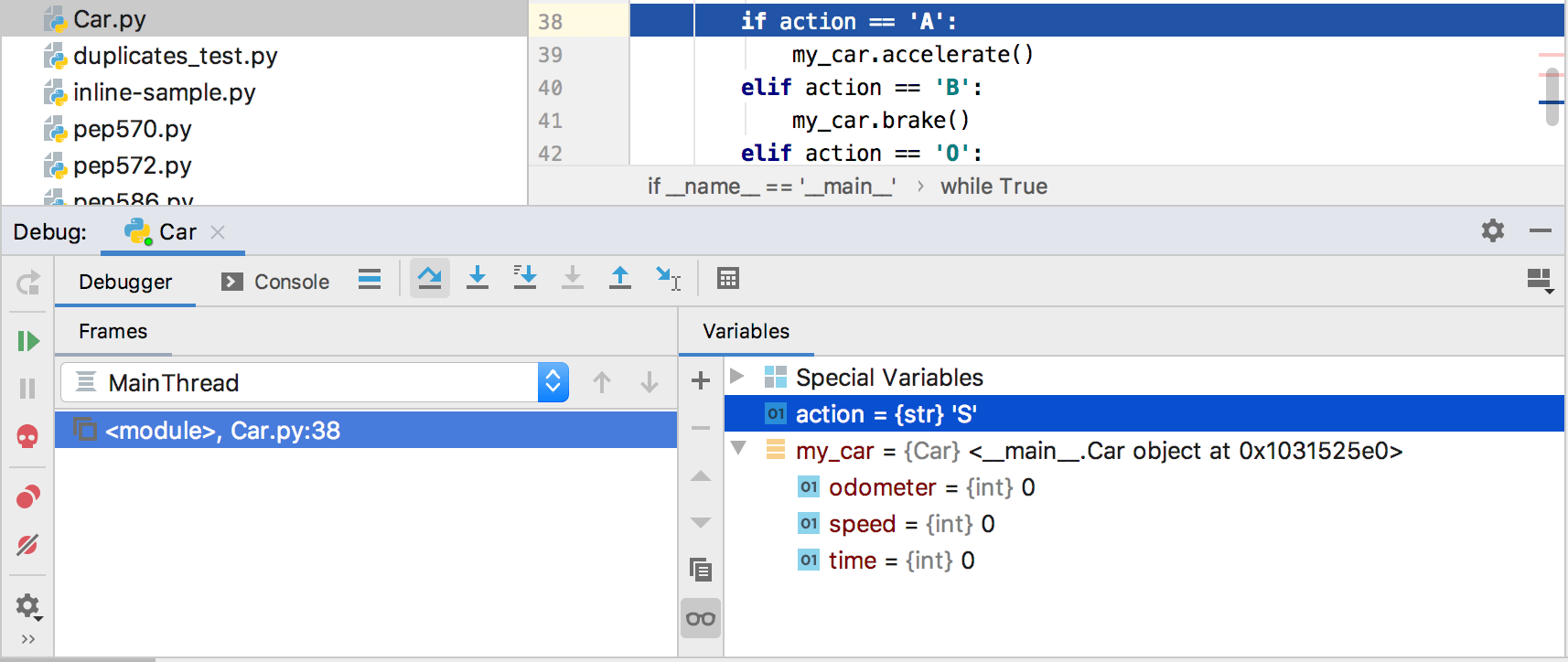 デバッグ中にステップオーバーする Stepping over during the debugging