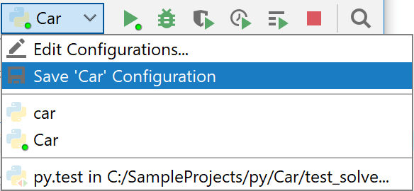 実行/デバッグ構成の編集 Edit Run/Debug configuration