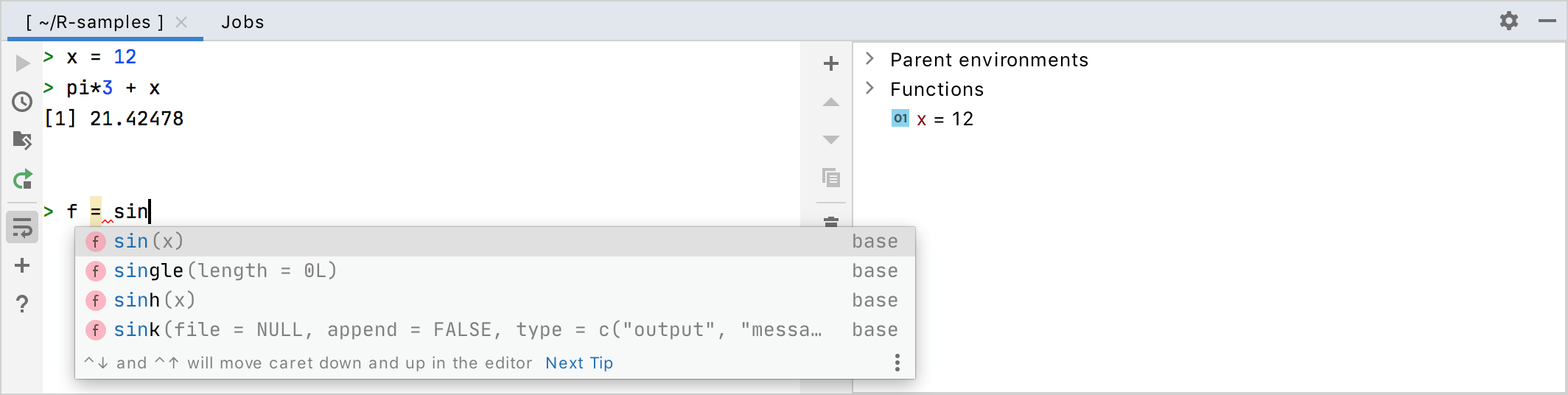 R コンソールでコマンドを実行する Executing commands in the R console