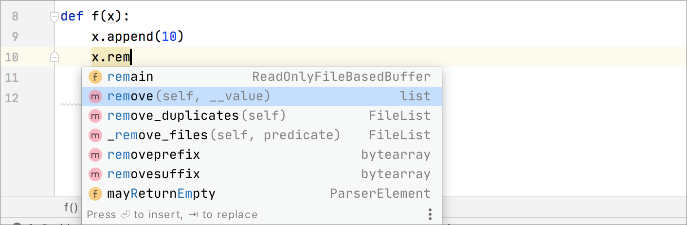 スマートコード補完 Smart code completion