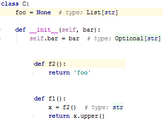 型ヒント属性 Type hinting attributes