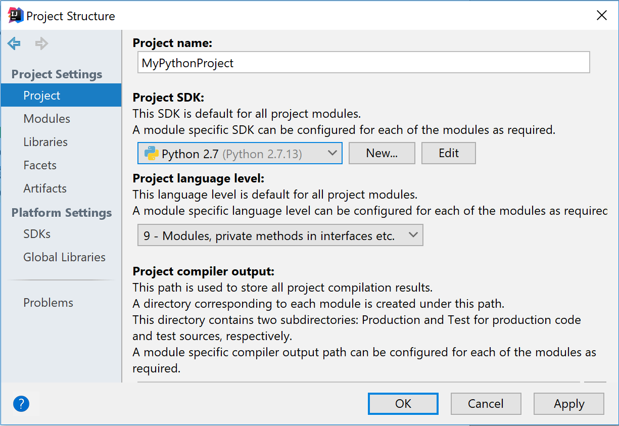Python SDKを変更する Change a Python SDK