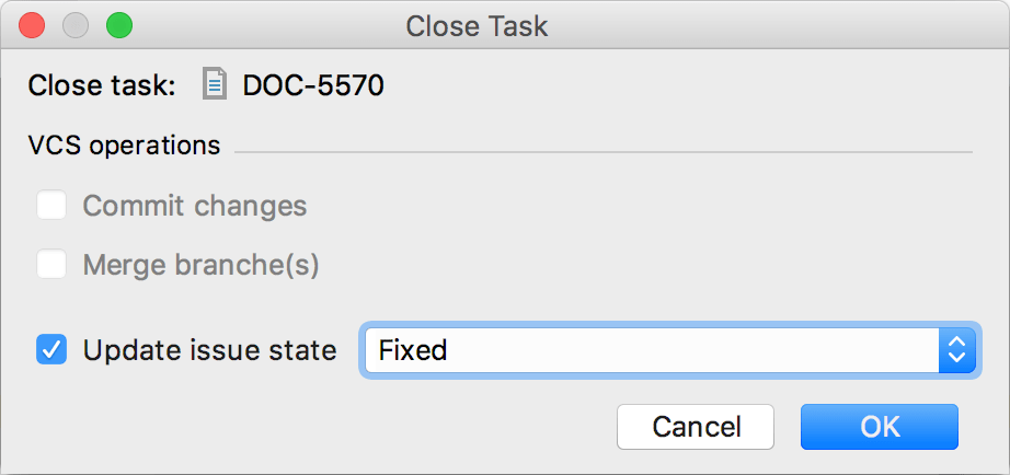 タスクを閉じる Closing a task