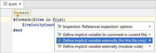 未解決の申告を修正するためのサンプルテンプレート言語インテンション Example template language intentions for fixing unresolved referecnes