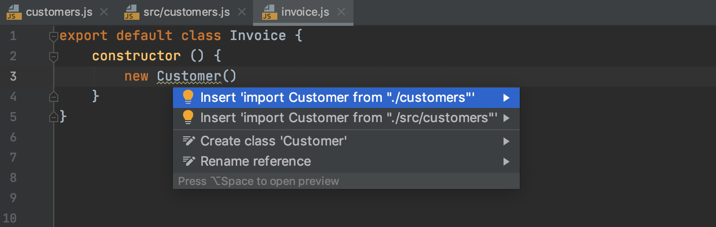 クイックフィックスによる自動インポート: 多肢選択 Autoimport with quick-fix: multiple choices