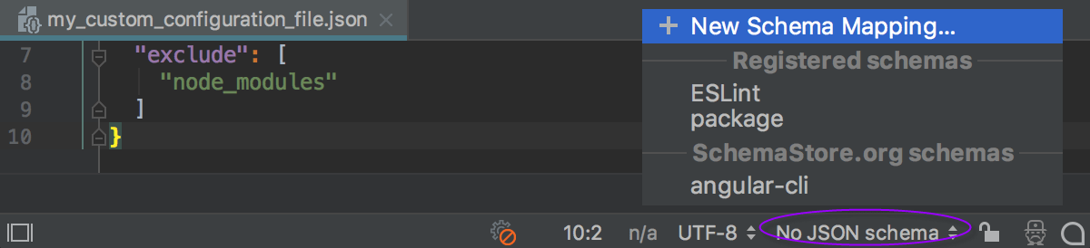 現在のファイルのJSONスキーマがありません No JSON schema for the current file